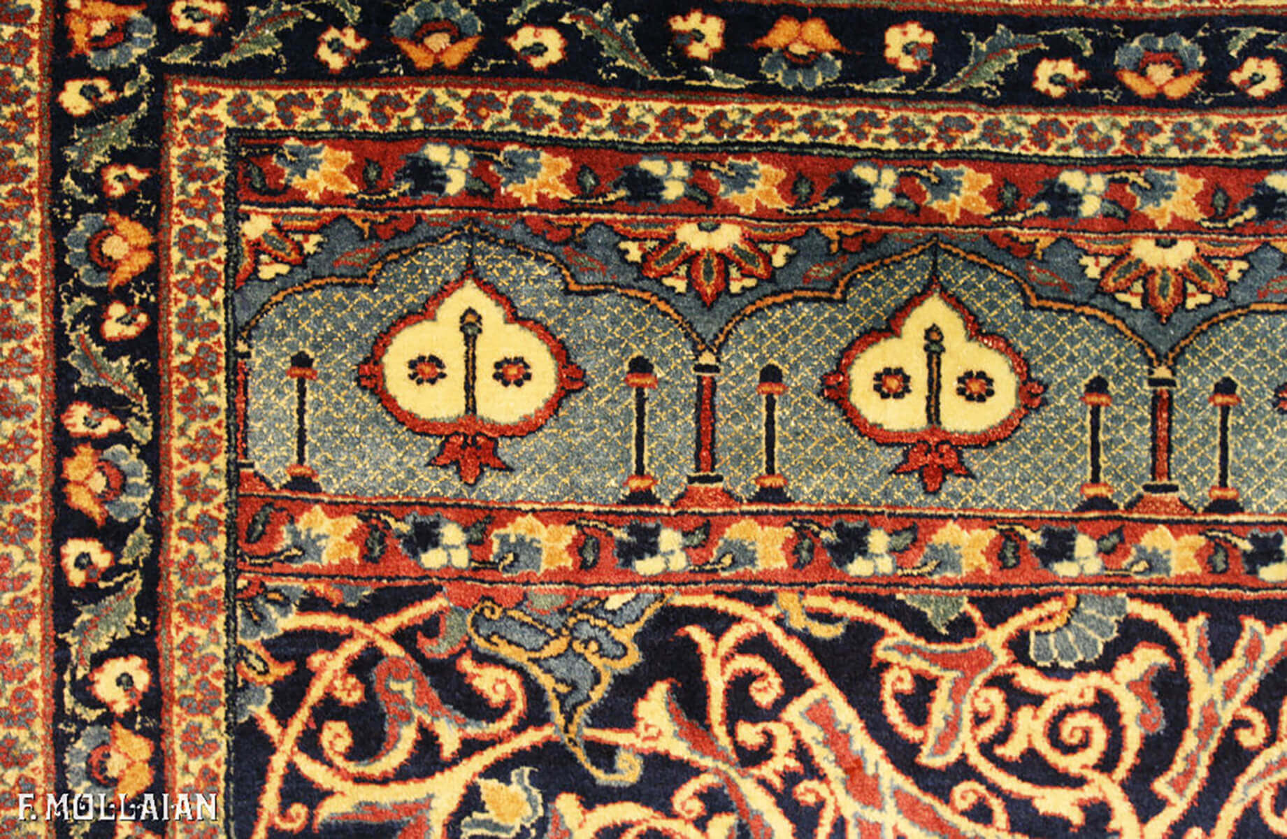 Tapis Persan Semi-Antique Tehran Preghiera Soie Mixte n°:51475813